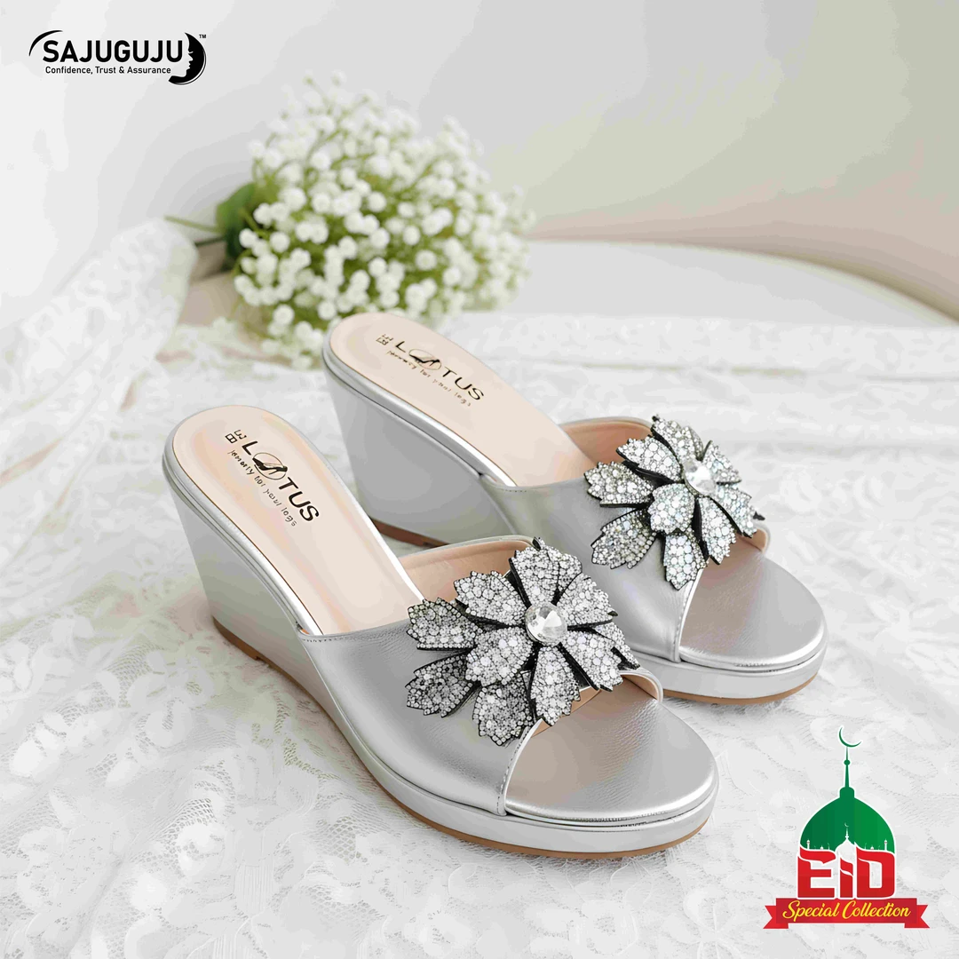 Lotus Silver Flower Sliders । 36-41