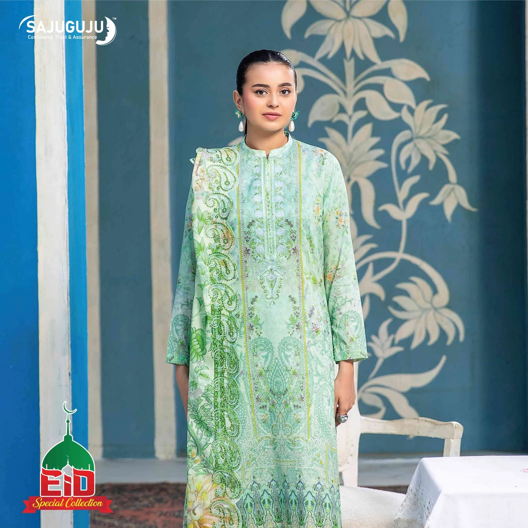 Premium Mahajal Lawn । Pastel Green