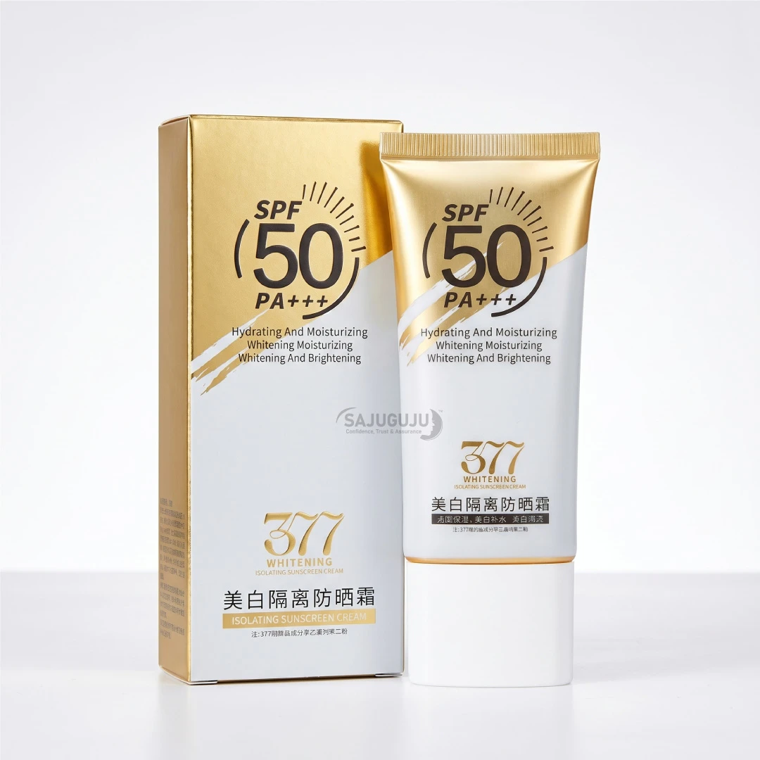 377 Whitening Isolating Sunscreen Cream - SPF 50 PA+++ অ্যাডভান্সড ব্রাইটেনিং, হাইড্রেটিং ও ময়েশ্চারাইজিং প্রোটেকশন