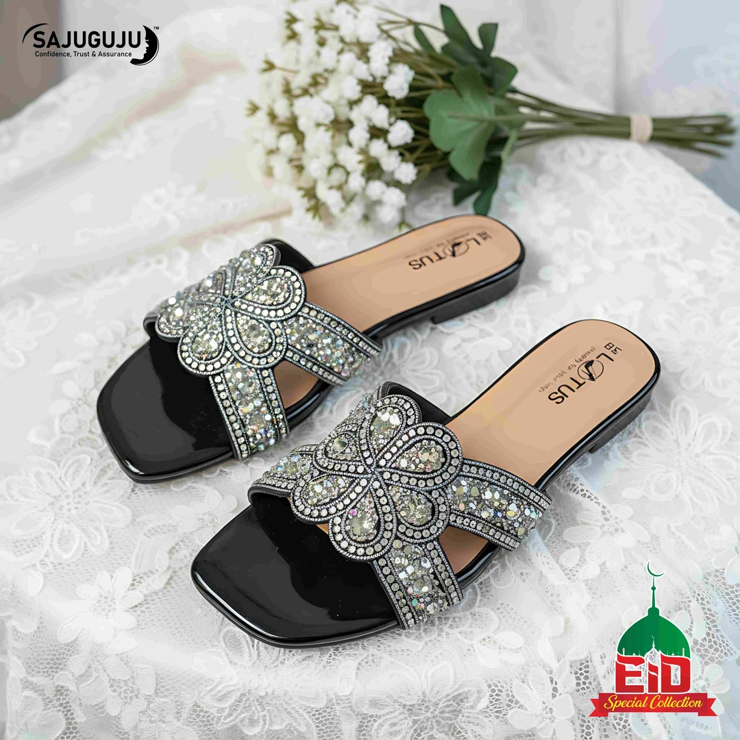 Lotus Black Stone Slides । 36-41