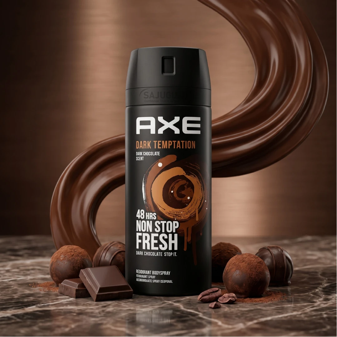 AXE Dark Temptation Deodorant Bodyspray - ডার্ক চকোলেটের মোহনীয় সুবাস ও ৪৮ ঘণ্টার রিফ্রেশিং বডি স্প্রে