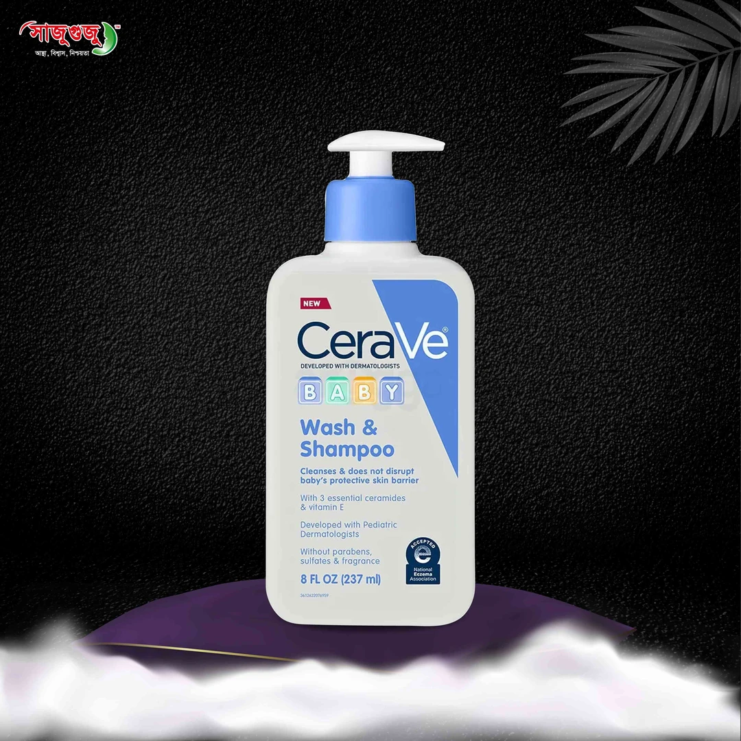 CeraVe Baby Wash & Shampoo: Tear-Free, 3 Essen- tial Ceramides & Vitamin E, Accepted by National Eczema Association!