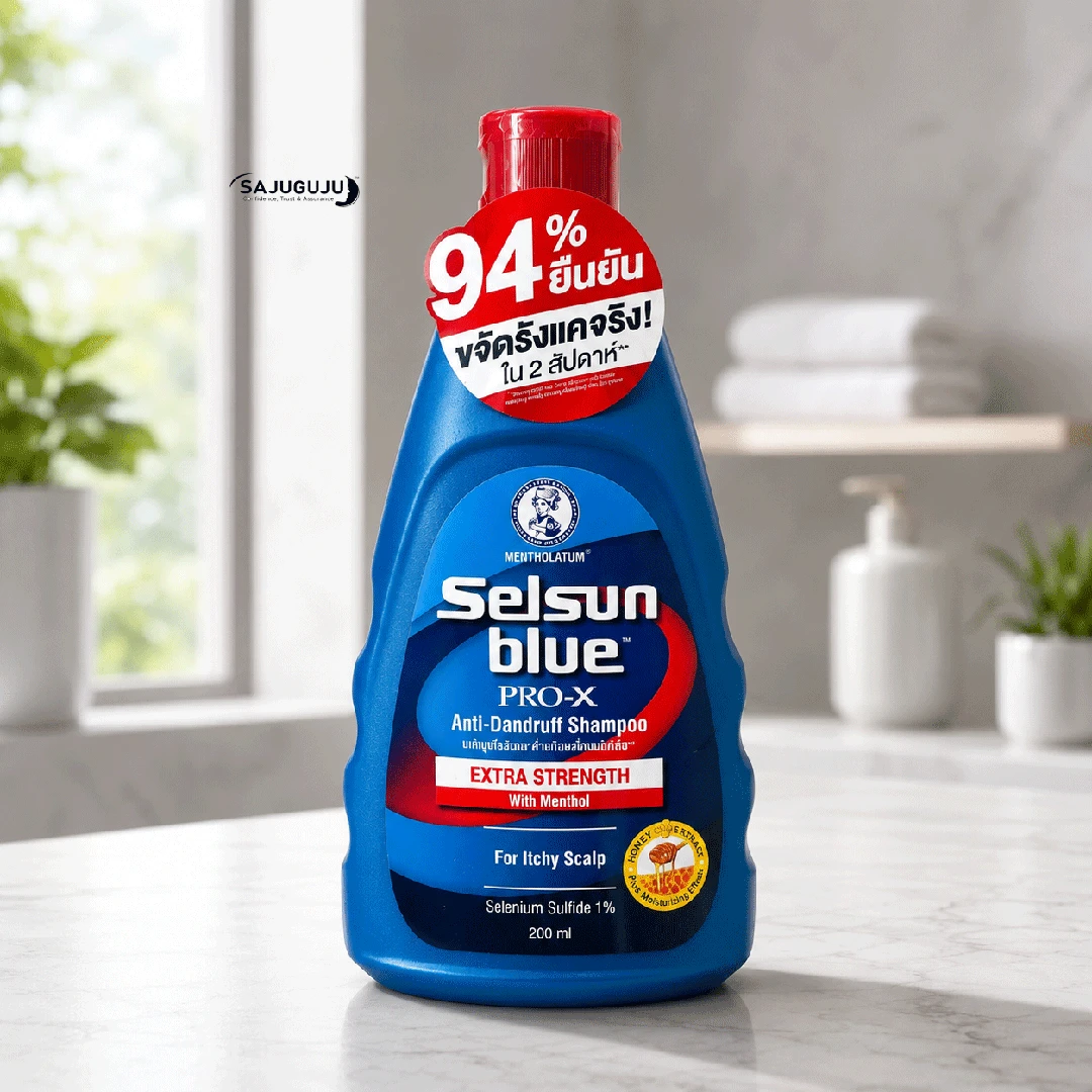 Selsun Blue PRO-X Anti-Dandruff Shampoo EXTREA STRENGTH With Mentol For Itchy Scalp Selenium Sulfide 1% 200ml  Mentholatum