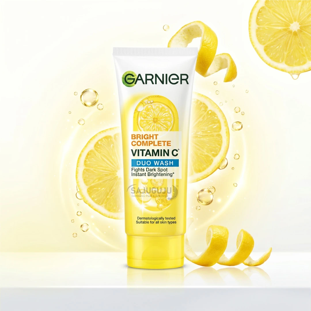Garnier Bright Complete Vitamin C Duo Wash - ডার্ক স্পট দূর করে ইনস্ট্যান্ট উজ্জ্বলতা পাওয়ার কার্যকরী ফেসওয়াশ