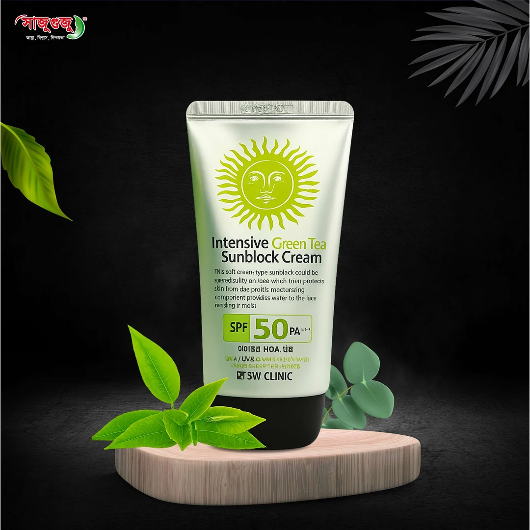 Intensive Green Tea Sunblock Cream: SPF 50+  PA+++, Moisturizing & Soft Cream Type Sunscreen!