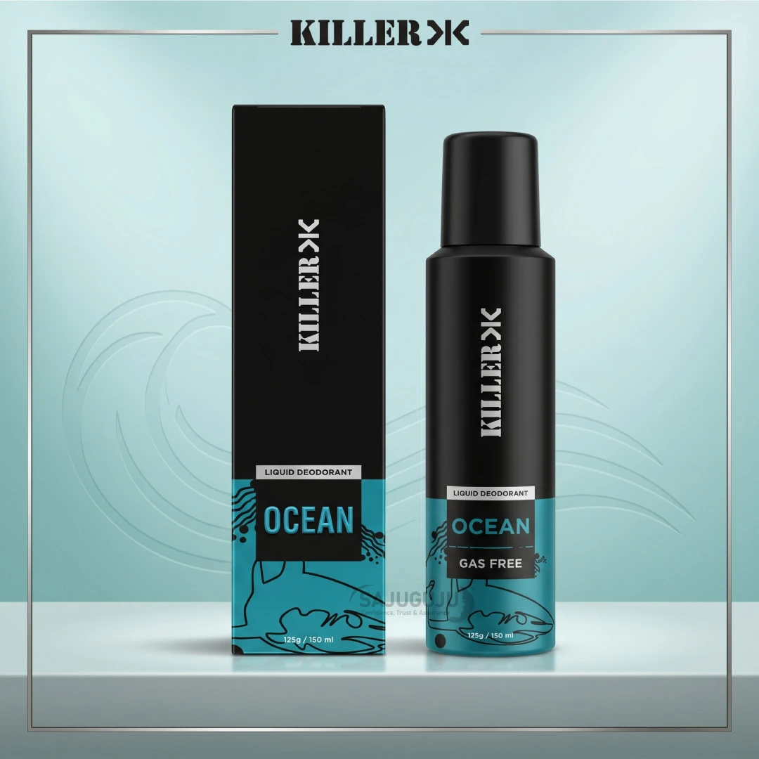 Killer X Ocean Gas Free Liquid Deodorant - সমুদ্রের শীতল সতেজতা ও দীর্ঘস্থায়ী সুরক্ষার প্রিমিয়াম বডি স্প্রে