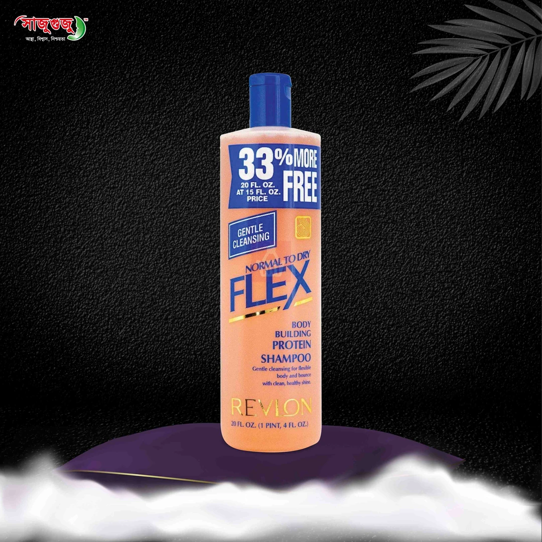Revlon Flex Body Building Protein Shampoo:  Gentle Cleansing for Normal to Dry Hair, 33% More  Free!