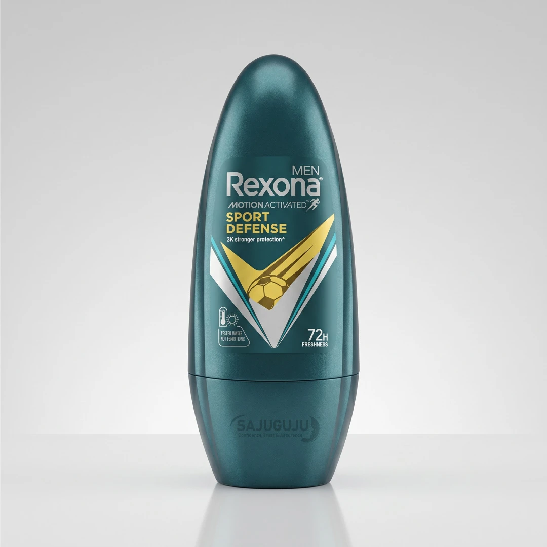Rexona Men Sport Defense Motion Activated Roll-On - ৭২ ঘণ্টা ঘাম ও দুর্গন্ধমুক্ত থাকার শক্তিশালী অ্যান্টিপারসপিরেন্ট (72H Freshness)