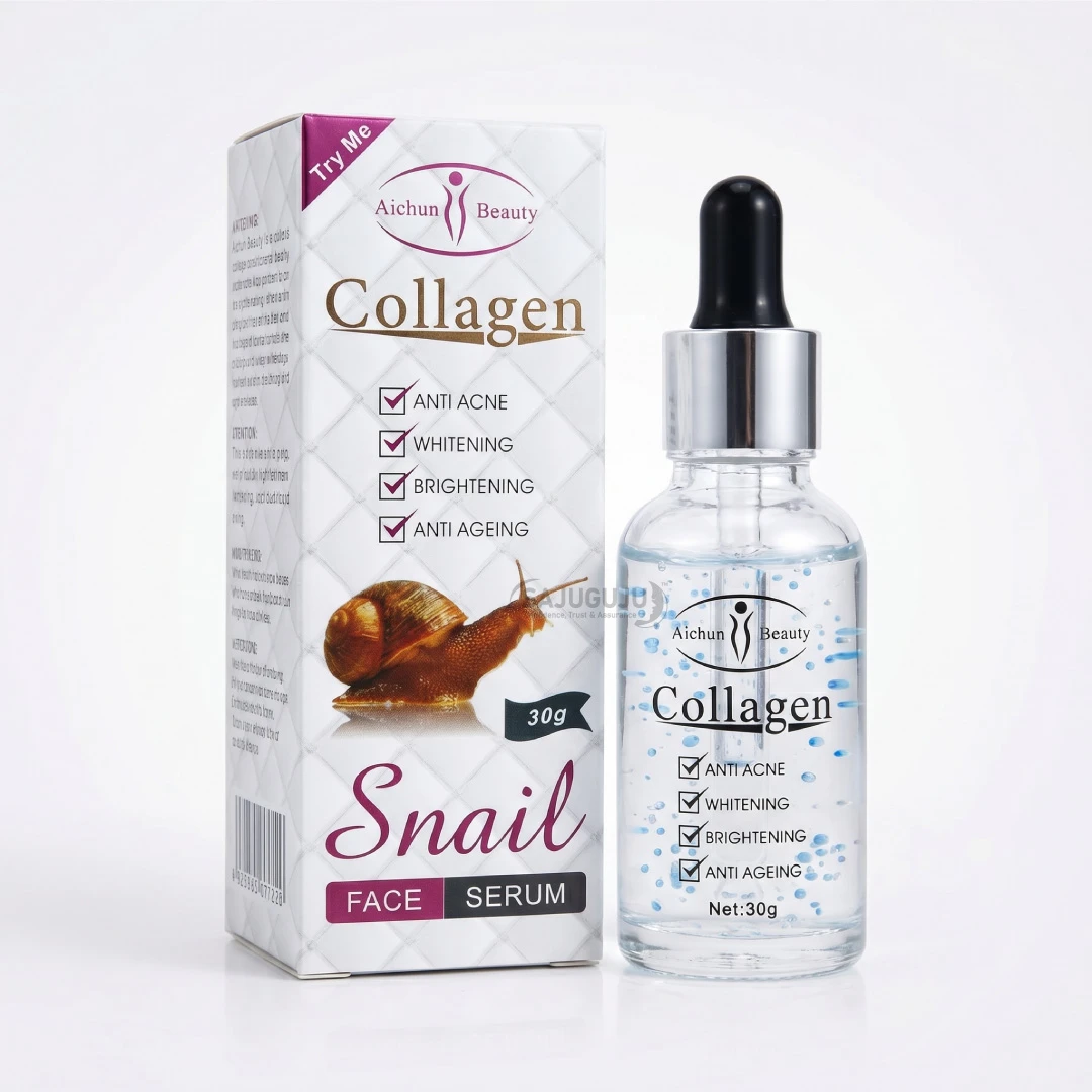 Aichun Beauty Collagen Snail Face Serum: 4-in-1 Therapy for Anti-Acne, Whitening, Brightening & Anti-Aging