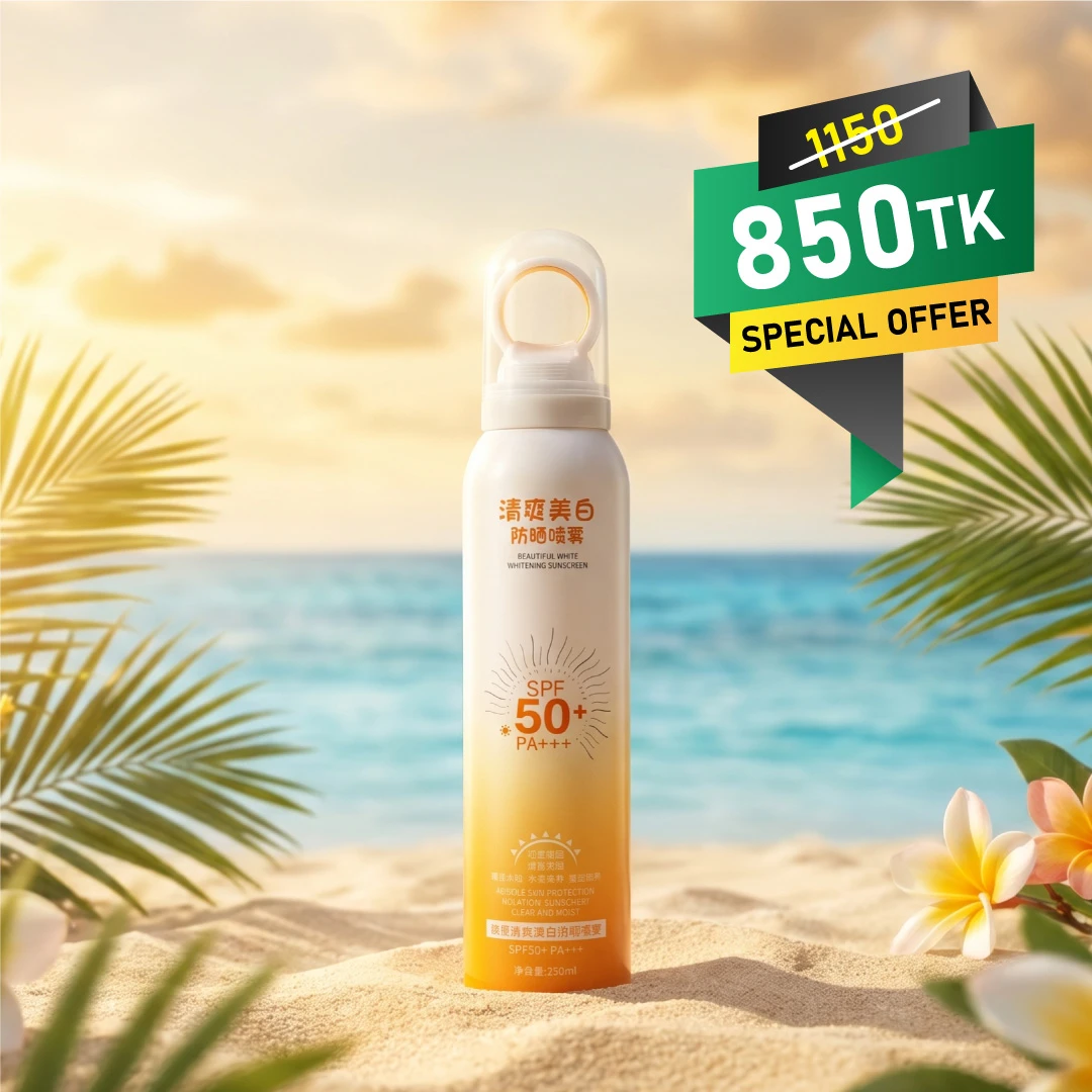 Beautiful White Whitening Sunscreen Spray SPF 50+ PA+++: High Protection & Instant Brightening Mist