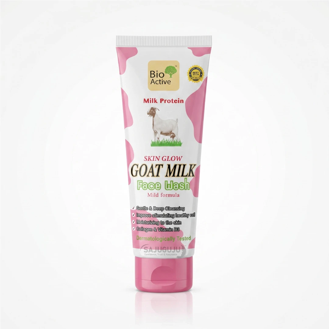 Bio Active Skin Glow Goat Milk Face Wash - ছাগলের দুধের পুষ্টি ও ভিটামিন B3 সমৃদ্ধ ত্বক ফর্সা এবং আর্দ্র রাখার মাইল্ড ফেসওয়াশ