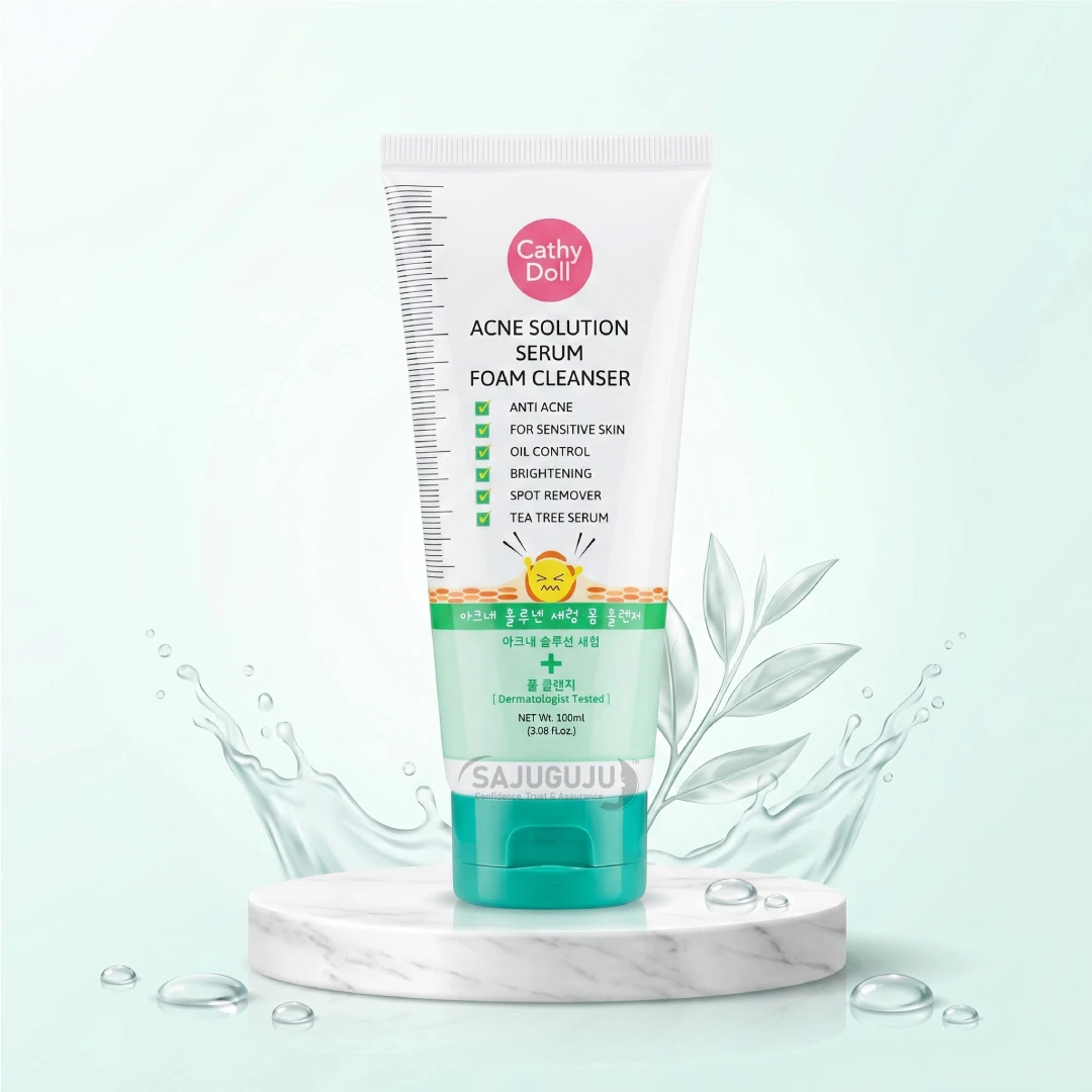 Cathy Doll Acne Solution Serum Foam Cleanser - ব্রণ প্রতিরোধ, দাগ দূর এবং ওয়েল কন্ট্রোলের স্পেশাল সিরাম ফোম ক্লিঞ্জার (100ml)