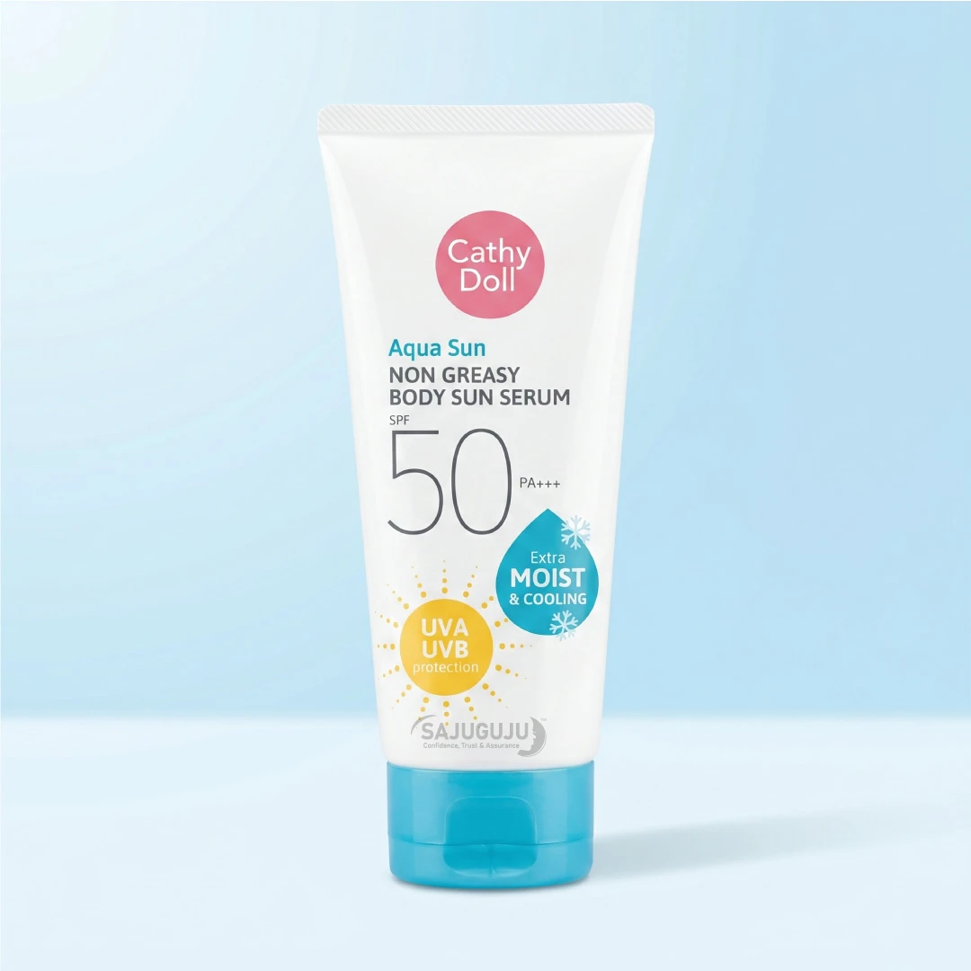 Cathy Doll Aqua Sun Non Greasy Body Sun Serum - আঠালোভাবহীন তীব্র রোদ থেকে সুরক্ষা ও বরফশীতল সতেজতার বডি সান সিরাম (SPF 50 PA+++)