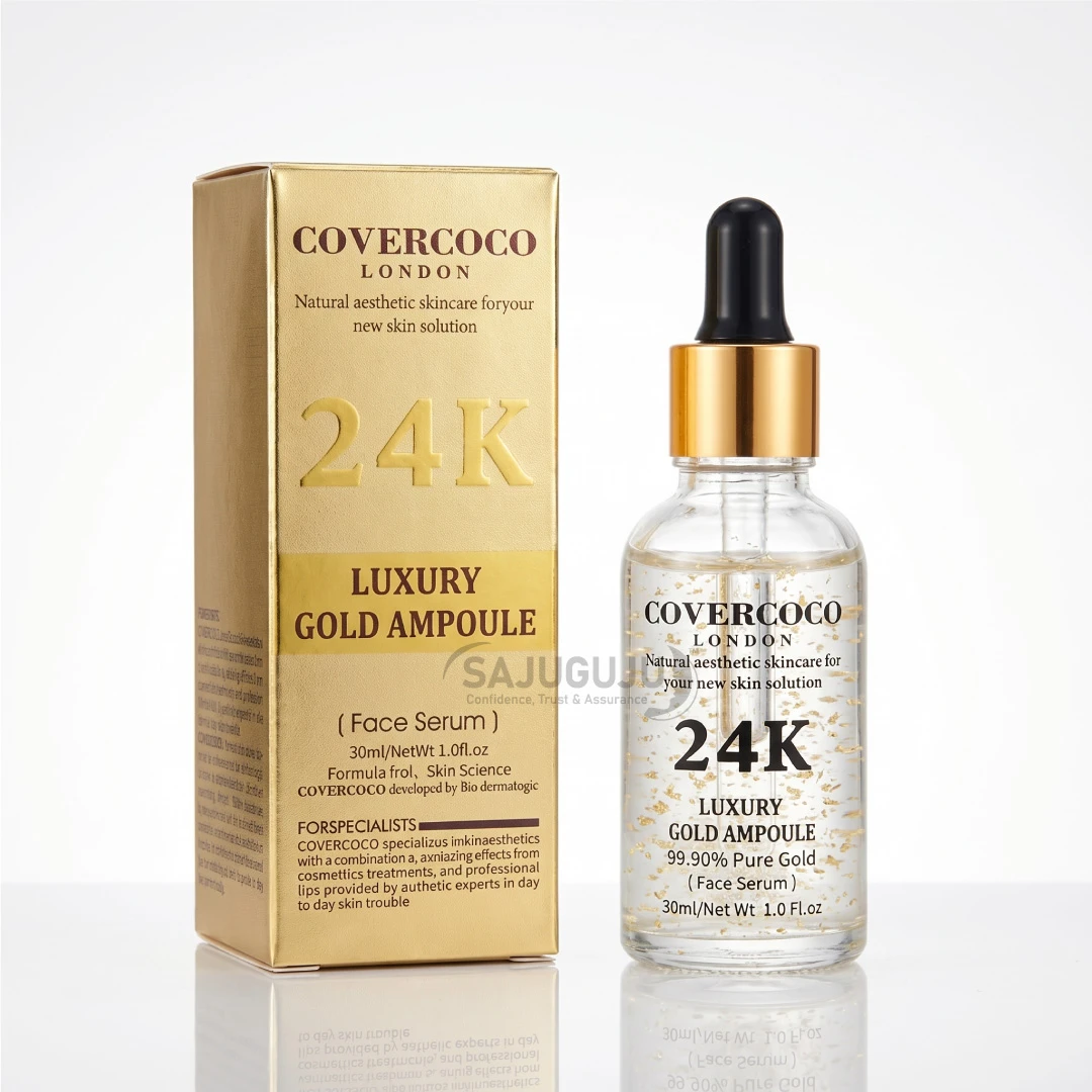 COVERCOCO London 24K Luxury Gold Ampoule: 99.90% Pure Gold Face Serum for Anti-Aging & Radiant Skin