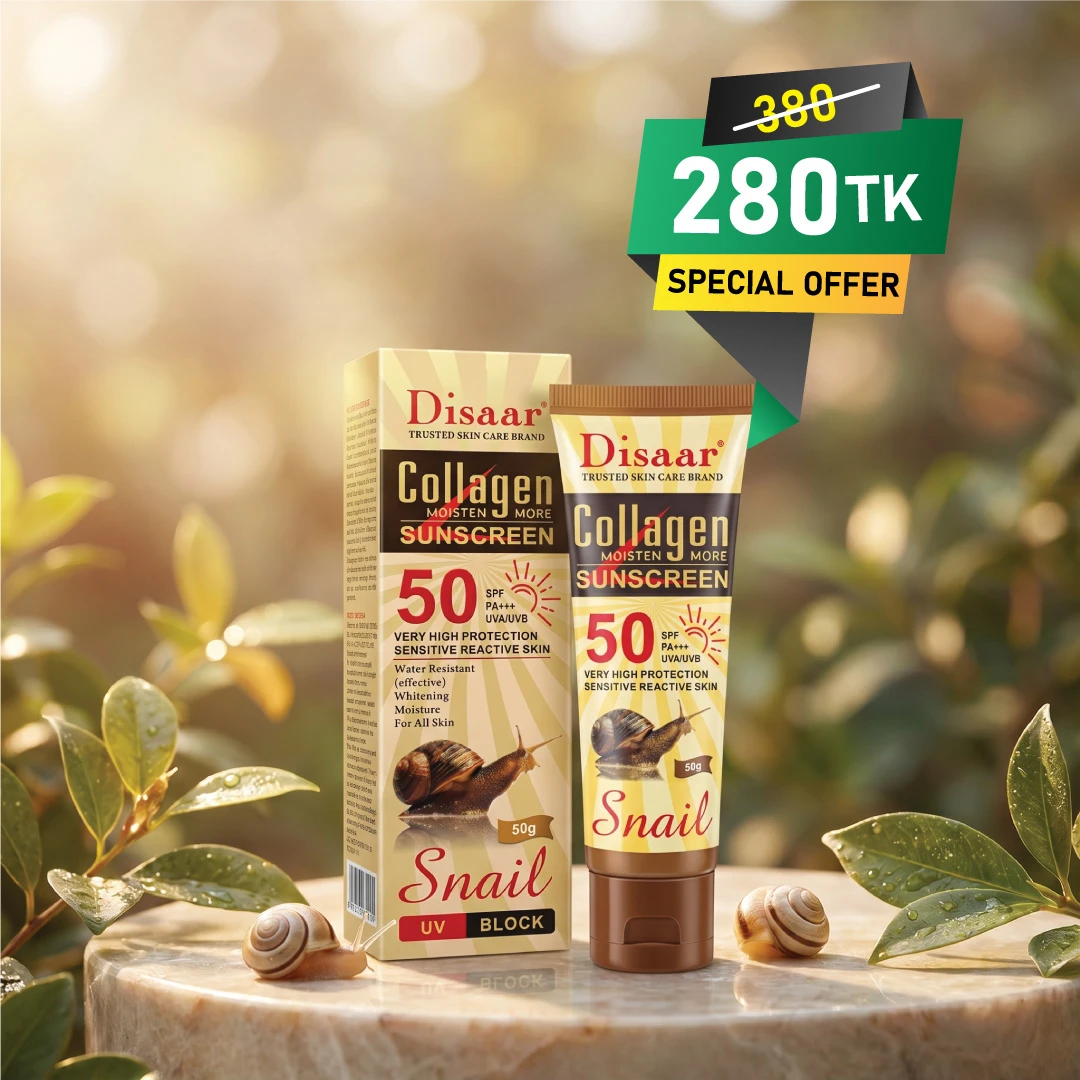 Disaar Collagen Snail Sunscreen SPF 50 PA+++: Very High Protection for Sensitive Reactive Skin