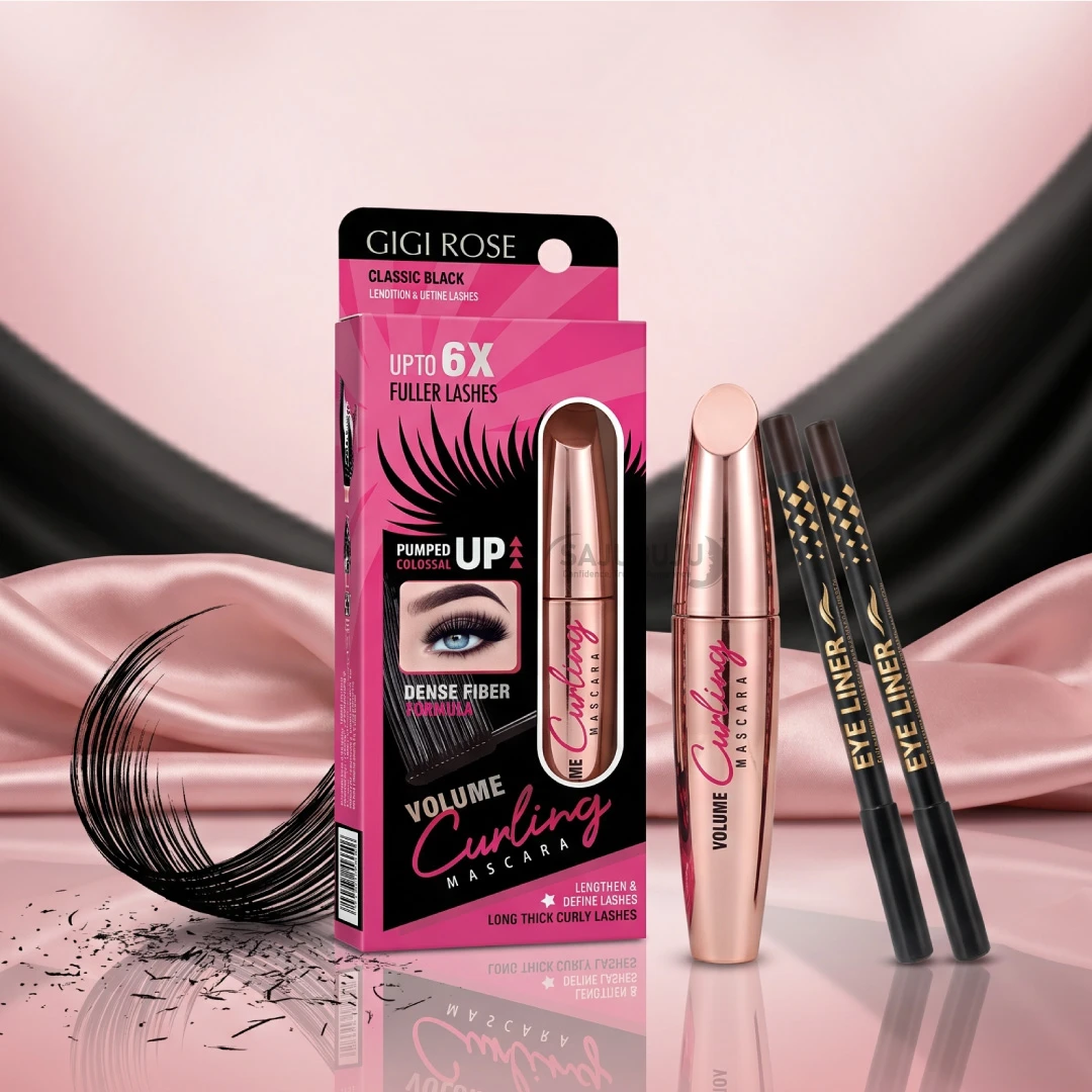 Gigi Rose Volume Curling Mascara - চোখের পাপড়ি ঘন, লম্বা ও আকর্ষণীয় কার্ল করার প্রফেশনাল মাসকারা সেট