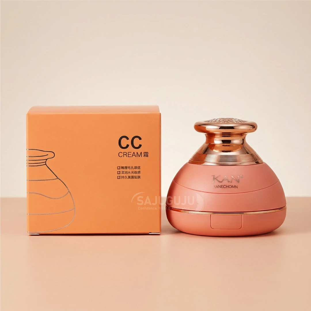 KAN KANECHOMN Blood Orange Mushroom Head CC Cream: Hydrating Foundation for a Flawless Matte Look