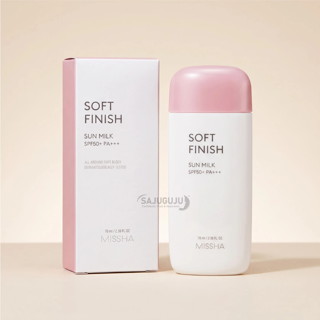 MISSHA Soft Finish Sun Milk - অল অ্যারাউন্ড সেফ ব্লক ও ডার্মাটোলজিক্যালি টেস্টেড নন-স্টিকি কোরিয়ান সানস্ক্রিন (SPF50+ PA+++) (70ml)
