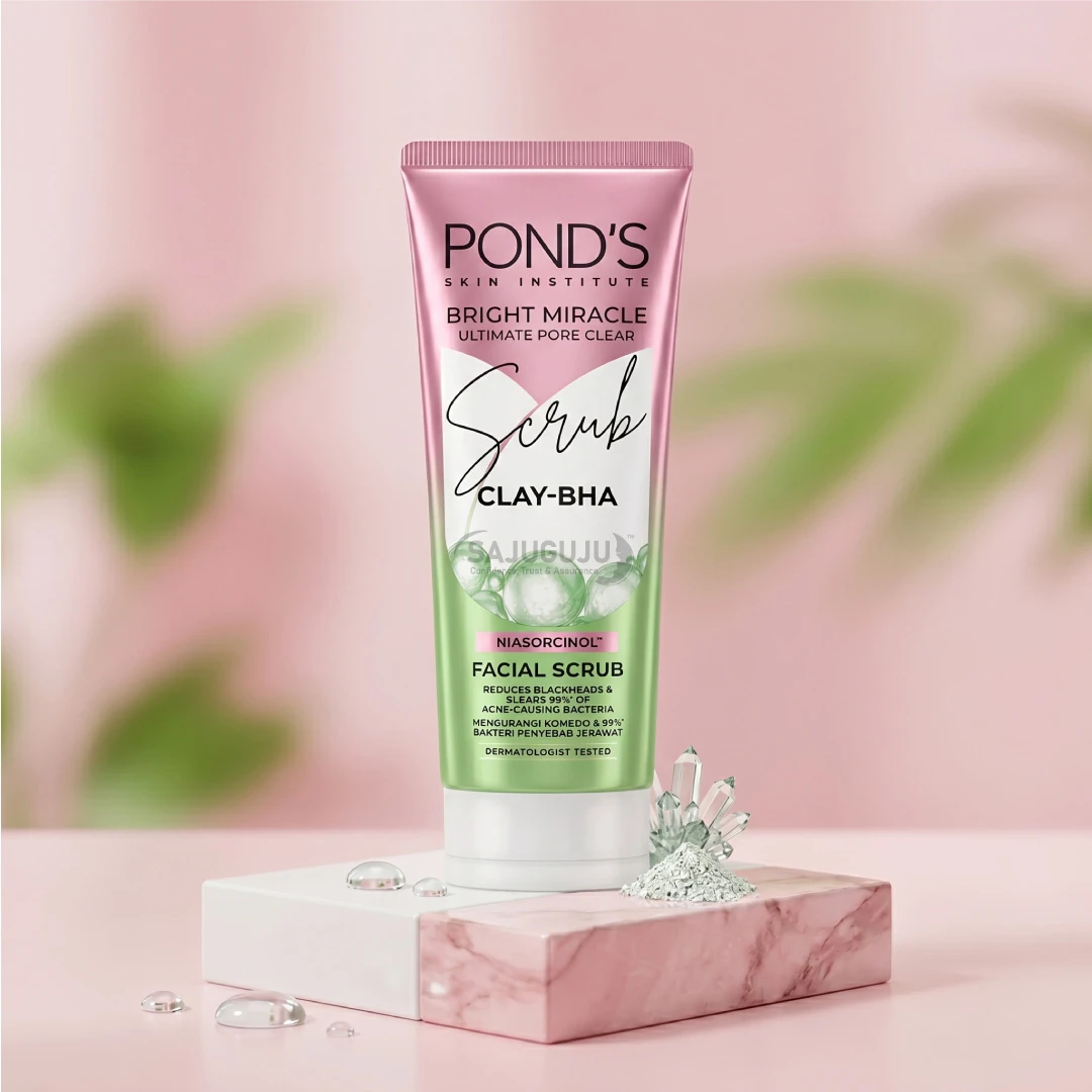 POND'S Bright Miracle Ultimate Pore Clear Scrub (Clay-BHA) - ব্ল্যাকহেডস ও ব্রণের জীবাণু দূর করে ত্বক উজ্জ্বল করার কার্যকরী স্ক্রাব