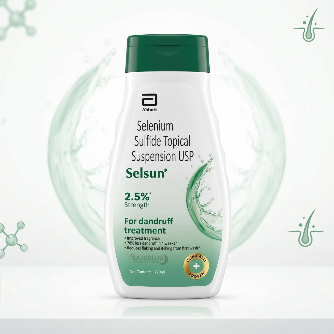 Selsun Anti-Dandruff Shampoo (Selenium Sulfide 2.5%) - ৪ সপ্তাহে ৭৮% পর্যন্ত জেদি খুশকি ও মাথার ত্বকের চুলকানি দূর করে