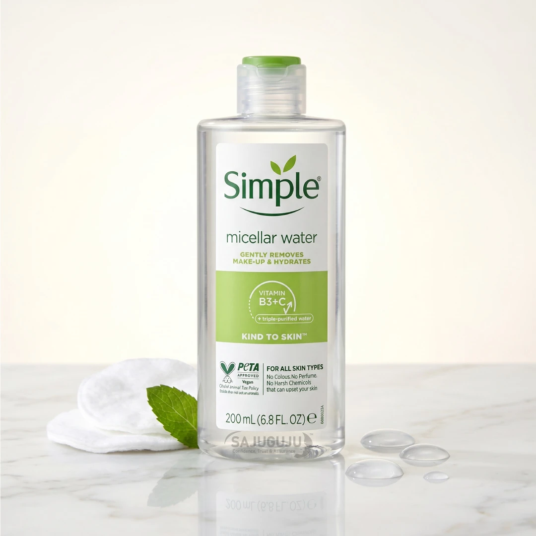 Simple Kind to Skin Micellar Cleansing Water - মেকআপ রিমুভ ও ত্বক হাইড্রেট করার জেন্টল ক্লিঞ্জার (200ml)