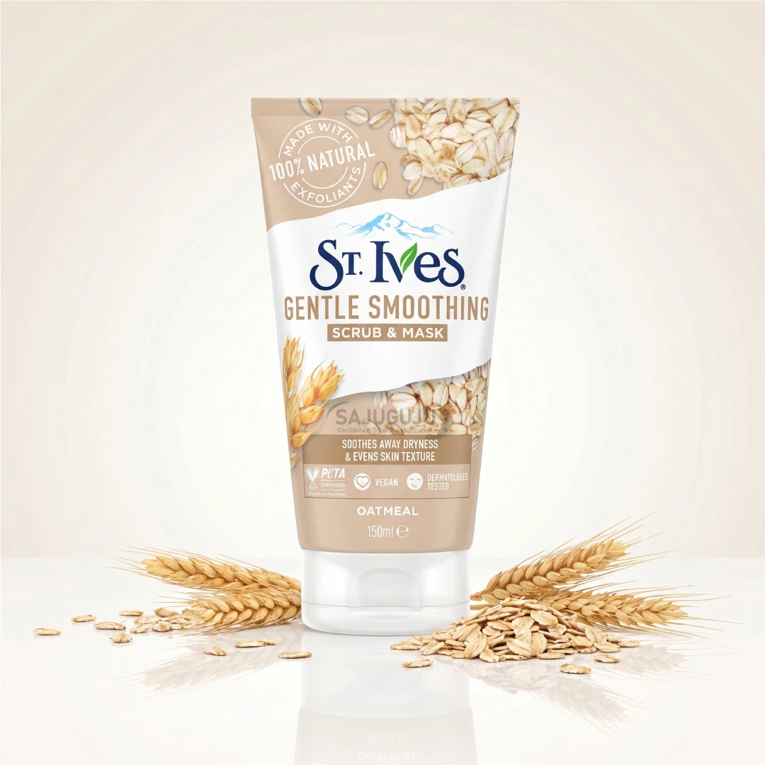 St. Ives Gentle Smoothing Oatmeal Scrub & Mask - শুষ্ক ত্বকের যত্ন ও মসৃণতার জন্য টু-ইন-ওয়ান স্ক্রাব ও মাস্ক (150ml)