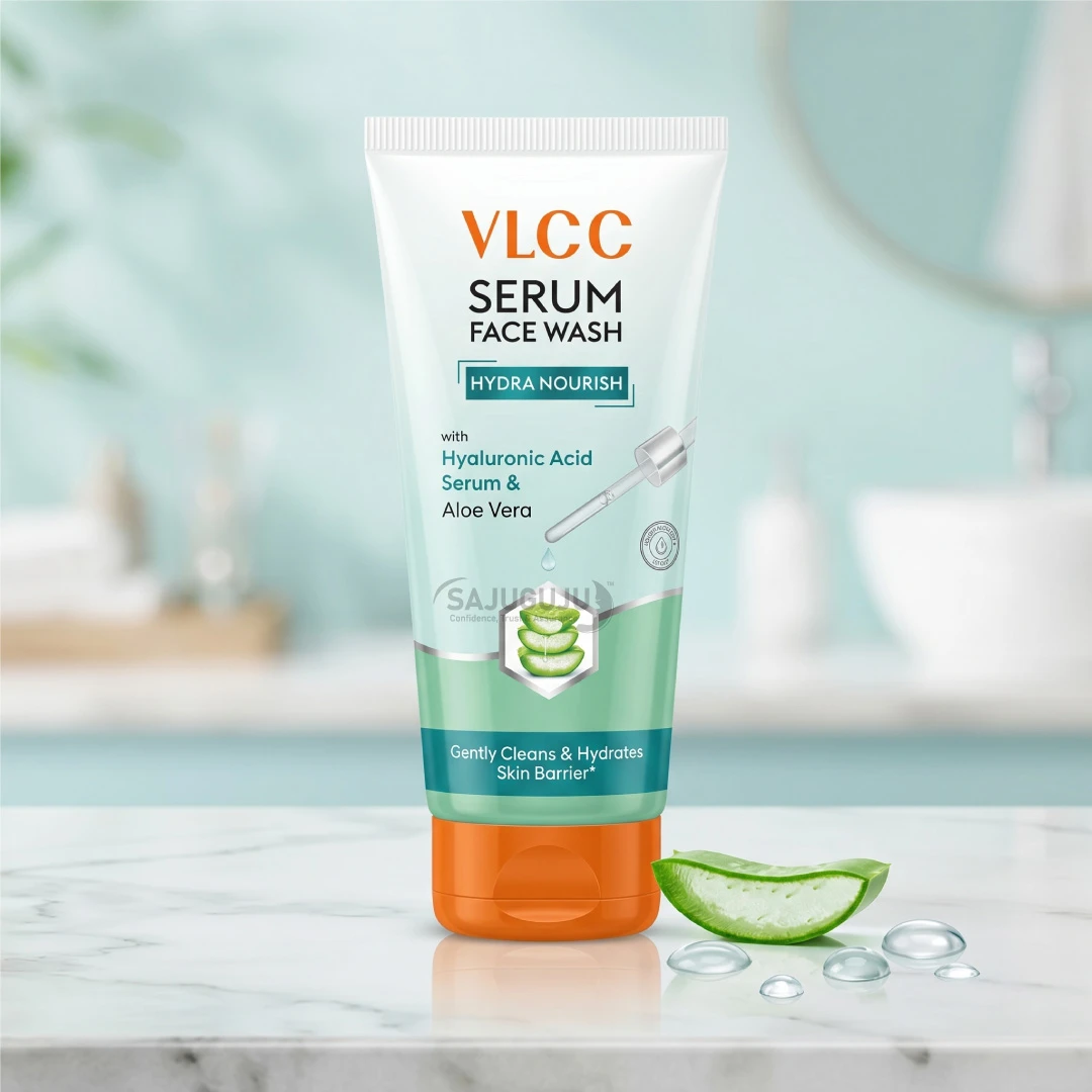 VLCC Hydra Nourish Serum Face Wash - হায়ালুরনিক এসিড ও অ্যালোভেরার পুষ্টিতে ত্বক পরিষ্কার ও আর্দ্র রাখার জেন্টল ফেসওয়াশ